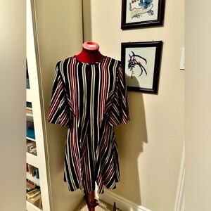 MED -  NWOT Flutter Sleeve Stripped Dress